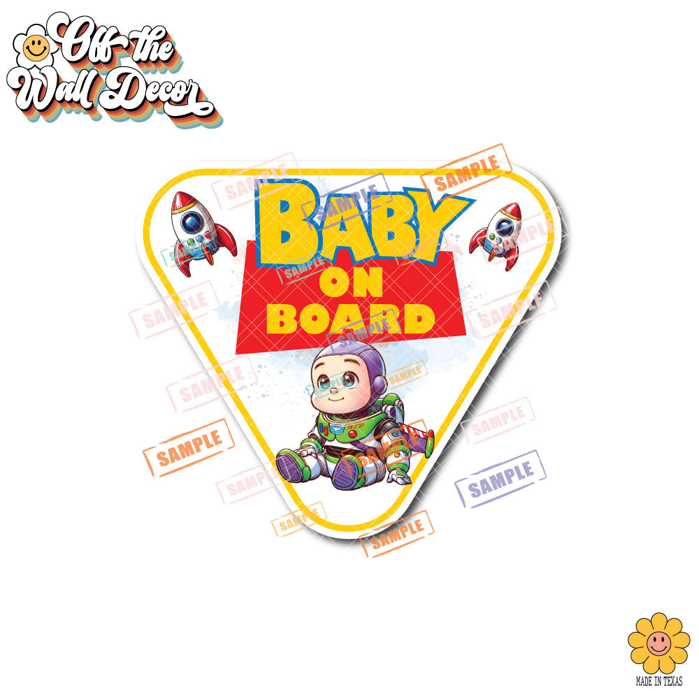 Baby Buzz Toy | Baby on Board | Suction Cup Sign, Magnet OR Vinyl Decal Sticker