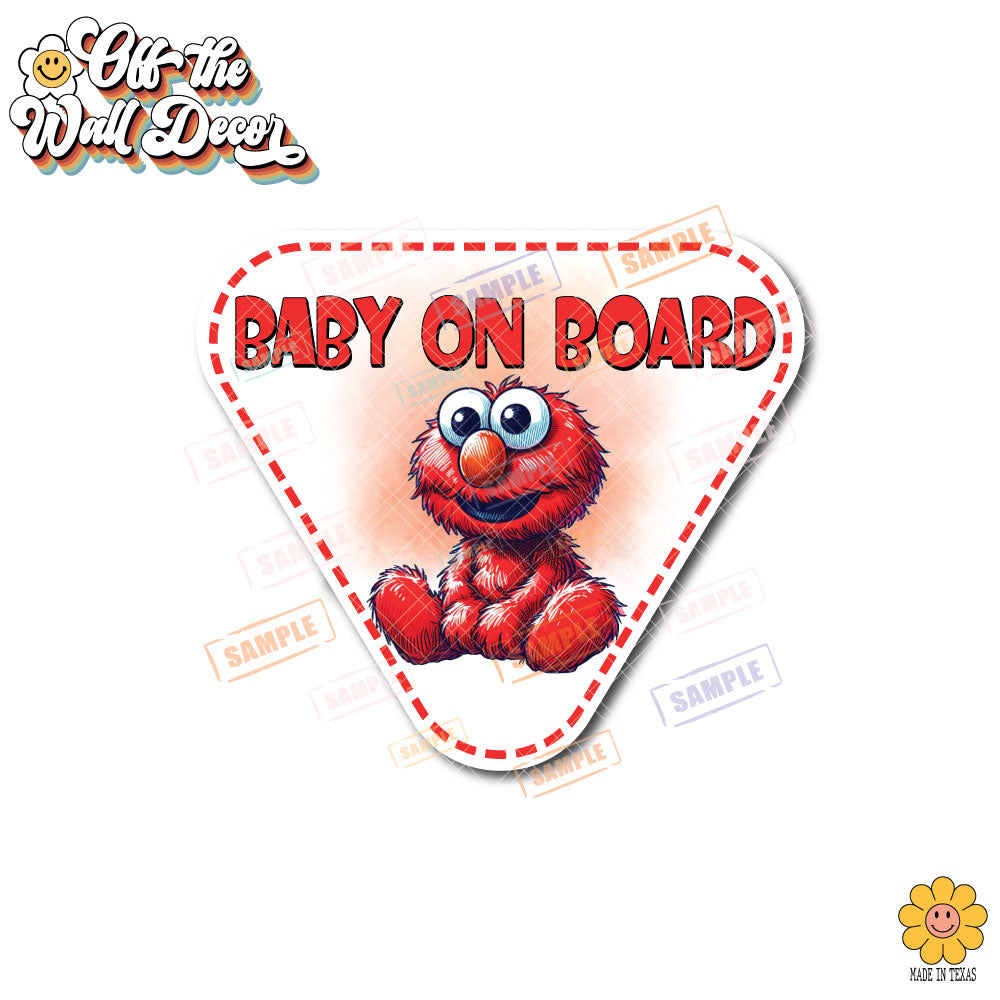 Baby Elmo | Baby on Board | Suction Cup Sign, Magnet OR Vinyl Decal Sticker