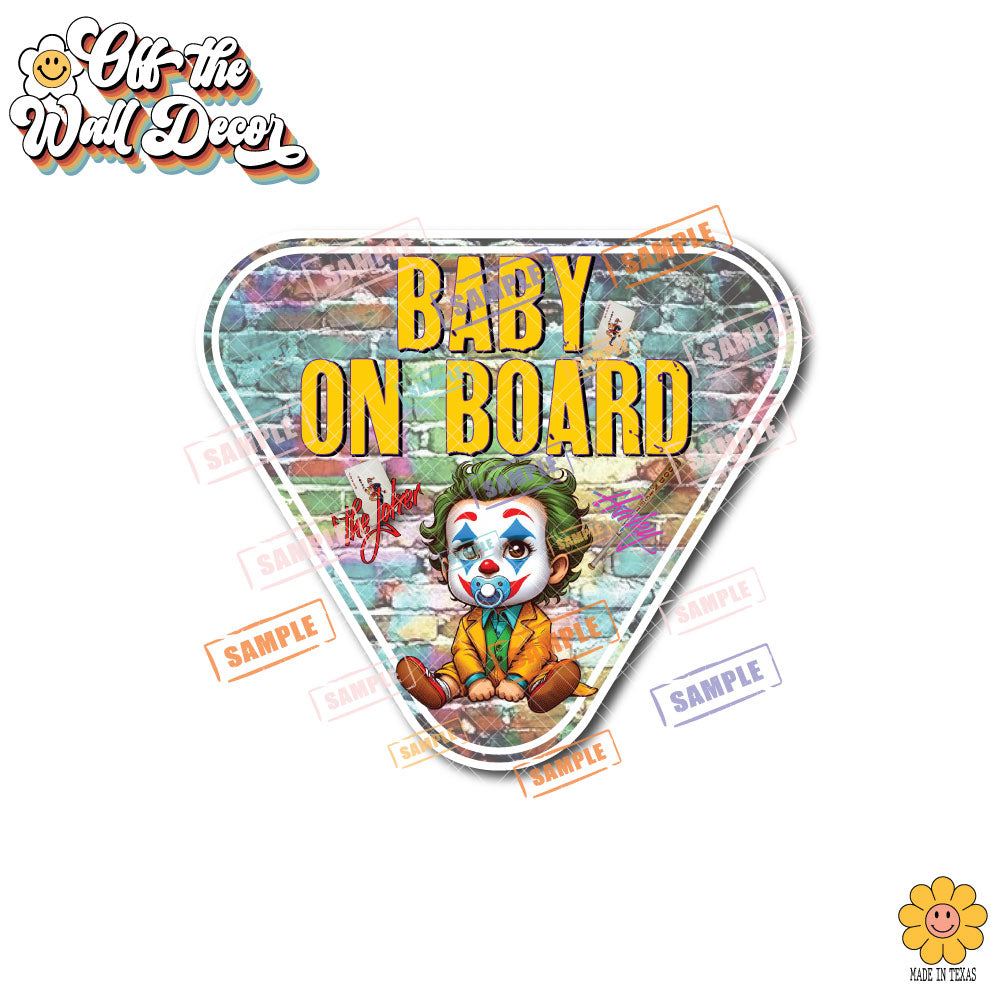 Baby Joker | Baby on Board | Suction Cup Sign, Magnet OR Vinyl Decal Sticker