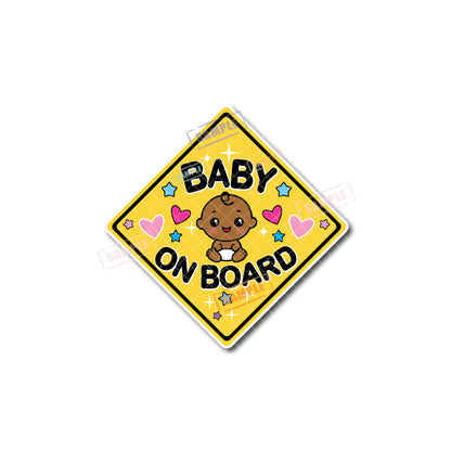 Baby on Board | Cute Cartoon Baby | Suction Cup Sign, Magnet OR Vinyl Decal Sticker