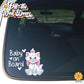 Marie Kitty | Baby on Board | Suction Cup Sign, Magnet OR Vinyl Decal Sticker
