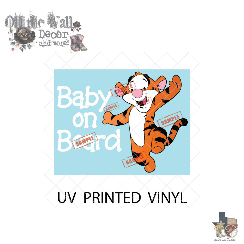 Baby Tigger | Baby on Board | Suction Cup Sign, Magnet OR Vinyl Decal Sticker