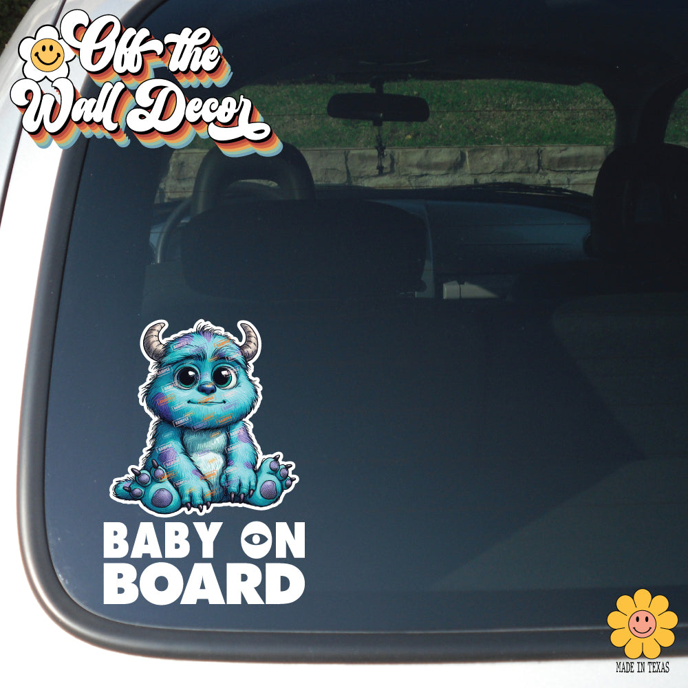 Baby Sully Monster | Baby on Board | Suction Cup Sign, Magnet OR Vinyl Decal Sticker
