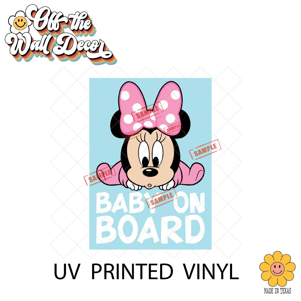 Baby Minnie | Baby on Board | Suction Cup Sign, Magnet OR Vinyl Decal Sticker