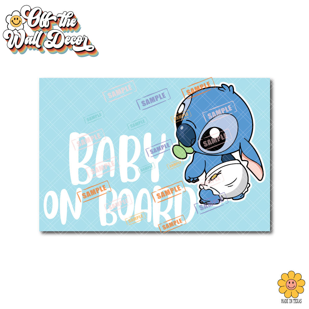 Baby Stitch | Baby on Board | Vinyl Decal Sticker