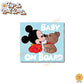 Baby Mickey with Teddy | Baby on Board | Suction Cup Sign, Magnet OR Vinyl Decal Sticker