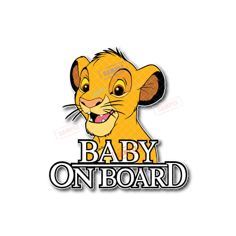 Simba | Baby on Board | Suction Cup Sign, Magnet OR Vinyl Decal Sticker