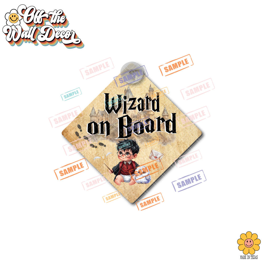 Little Wizard on Board | Baby on Board | Suction Cup Sign, Magnet OR Vinyl Decal Sticker