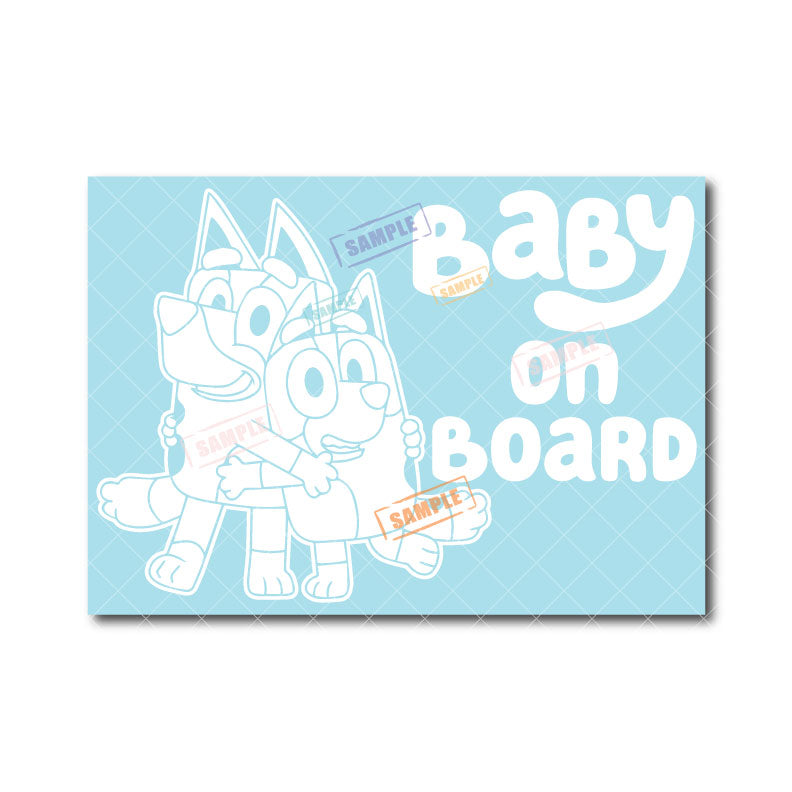 Bluey & Bingo | Baby on Board | Suction Cup Sign, Magnet OR Vinyl Decal Sticker