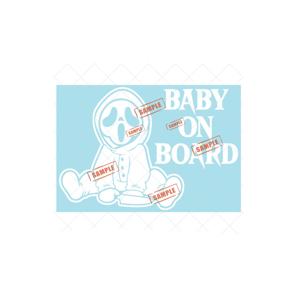 Baby Cloaked Horror | Baby on Board | Suction Cup Sign, Magnet OR Vinyl Decal Sticker