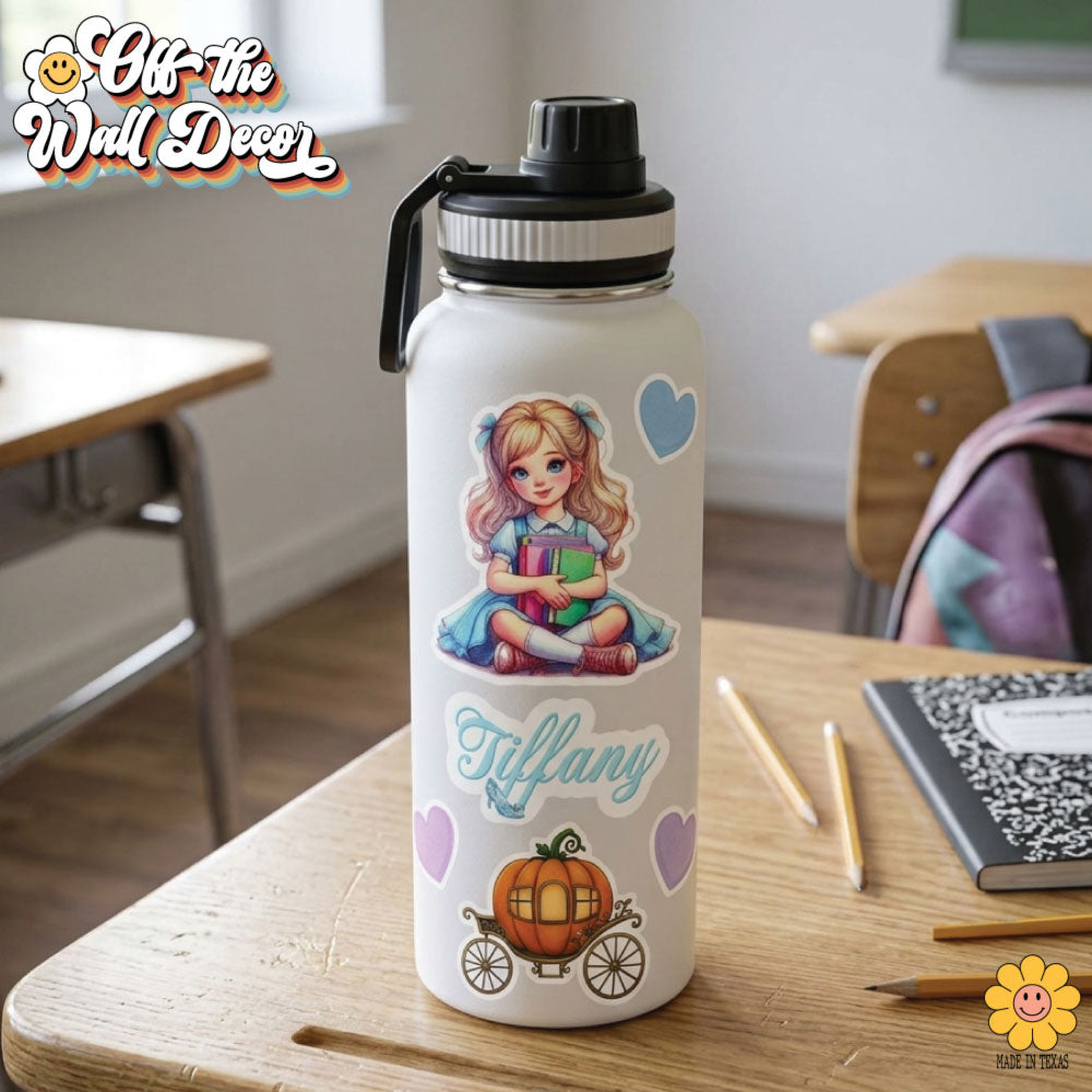 Princess Waterproof Sticker: For Water Bottles, School Binders and more.
