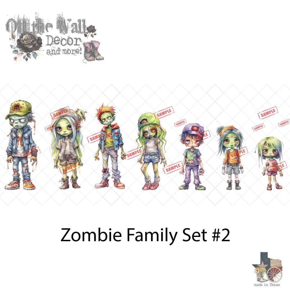 Cute Zombie Family Decals