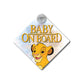 Simba | Baby on Board | Suction Cup Sign, Magnet OR Vinyl Decal Sticker