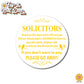 Humorous "No Soliciting" sign, front door sign, decorative door hanger