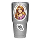 Princess Mug Waterproof Sticker: Holographic or Glossy Laminate