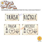 Vintage Farmhouse Styled | Country French | Trash Can and Recycle Labels | Kitchen Trash Can Decoration, Vinyl Decal Stickers