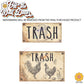 Vintage Farmhouse Styled | Country Chickens | Trash Can and Recycle Labels