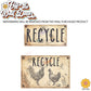 Vintage Farmhouse Styled | Country Chickens | Trash Can and Recycle Labels