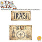 Vintage Farmhouse Styled | Country French | Trash Can and Recycle Labels | Kitchen Trash Can Decoration, Vinyl Decal Stickers