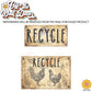 Vintage Farmhouse Styled | Country Chickens | Trash Can and Recycle Labels