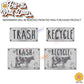 Vintage Farmhouse Styled | Country Cow | Trash Can and Recycle Labels