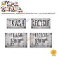 Vintage Farmhouse Styled | Country Cow | Trash Can and Recycle Labels