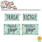 Vintage Farmhouse Styled | Country Cow | Trash Can and Recycle Labels