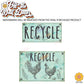 Vintage Farmhouse Styled | Country Chickens | Trash Can and Recycle Labels