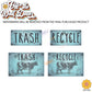 Vintage Farmhouse Styled | Country Cow | Trash Can and Recycle Labels