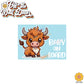 Baby Highland Cow | Baby on Board | Suction Cup Sign, Magnet OR Vinyl Decal Sticker