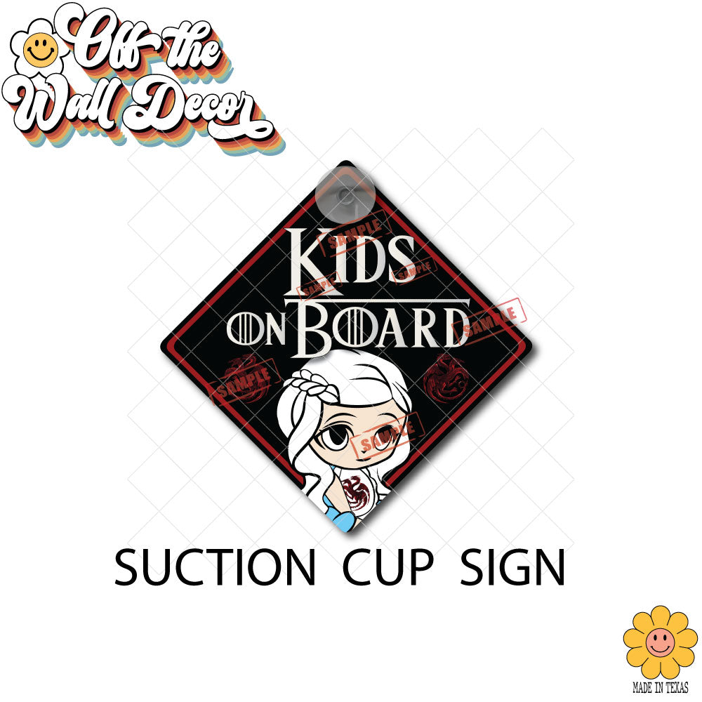 Baby Daenerys | Baby on Board | Suction Cup Sign, Magnet OR Vinyl Decal Sticker