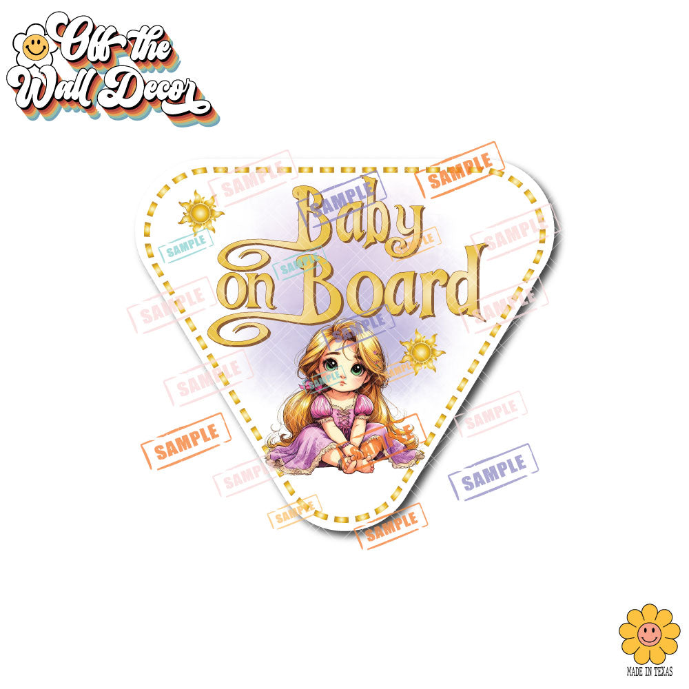 Baby Rapunzel | Baby on Board | Suction Cup Sign, Magnet OR Vinyl Decal Sticker